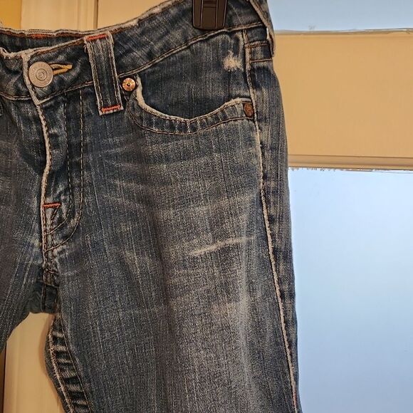 True Religion Women's "Bobby" Flare Leg Jeans Distressed Style Size 30 - Picture 3 of 14
